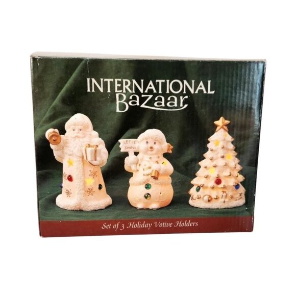 Set Of 3 International Bazaar Holiday Votive Candle Holders - Picture 1 of 6